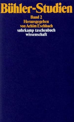 Bühler-Studien. Zwei Bände: Band 2 (suhrkamp taschenbuch wissenschaft) von Suhrkamp Verlag AG